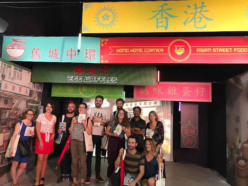 The street food of Hong Kong shone at the Lyon Street Food Festival held in Lyon, France, from September 13 to 16. Photo shows a group of local media representatives from Lyon visiting the Hong Kong pavilion.