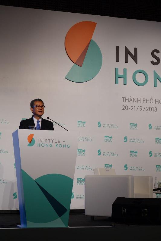 The Financial Secretary, Mr Paul Chan, today (September 20) speaks at the Hong Kong Trade Development Council's "In Style‧Hong Kong" Symposium in Ho Chi Minh City, Vietnam.