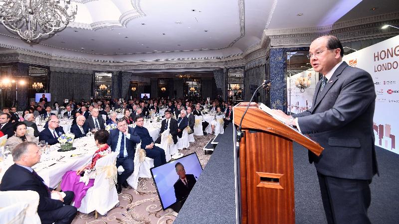 The Chief Secretary for Administration, Mr Matthew Cheung Kin-chung, today (September 27, London time) addresses the 35th Hong Kong Dinner organised by the Hong Kong Trade Development Council in London, the United Kingdom (UK), to celebrate the long and close business and trade relationship between Hong Kong and the UK.