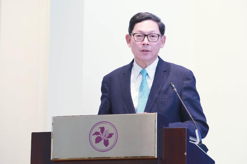 The Chief Executive of the Hong Kong Monetary Authority, Mr Norman Chan, gives remarks at the second annual Conference for Independent Non-Executive Directors today (October 3).