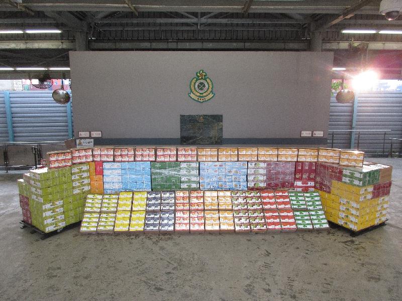 Hong Kong Customs seized about 6 600 kilograms of suspected duty-not-paid water pipe tobacco with an estimated market value of about $2.6 million and a duty potential of about $15 million at the Kwai Chung Customhouse Cargo Examination Compound on October 22.