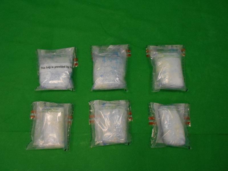 Hong Kong Customs seized about 3.6 kilograms of suspected methamphetamine with an estimated market value of about $1.7 million at Hong Kong International Airport on November 8.