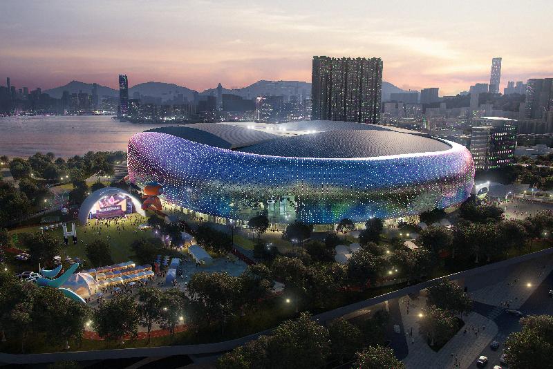 The Government announced today (December 28) that after an open tendering exercise the contract for the design, construction and operation of the Kai Tak Sports Park has been awarded to Kai Tak Sports Park Ltd. Picture shows an artist's impression of the Main Stadium of the Kai Tak Sports Park. 