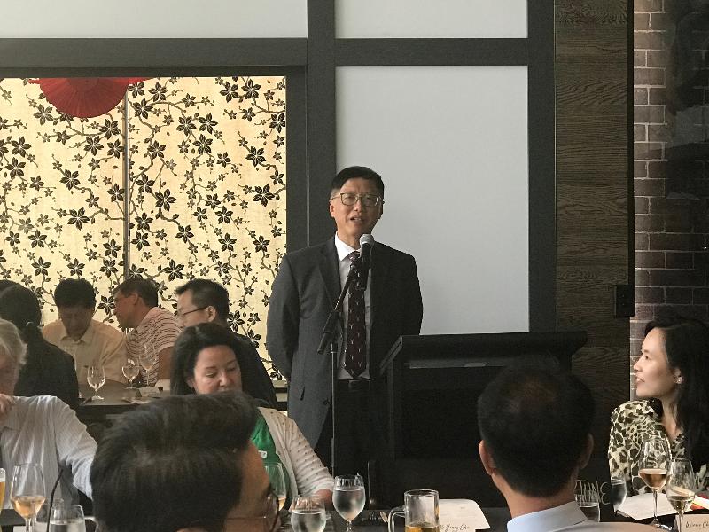 The Hong Kong Economic and Trade Office, Sydney (HKETO) is participating in the three-week-long Chatswood Year of the Pig Festival 2019 in the Chatswood district of Sydney, Australia, to share the joy of the Lunar New Year with the public in Sydney. Photo shows the Director of the HKETO, Mr Raymond Fan, speaking at a lunch yesterday (January 29, Sydney time) to launch the Festival.