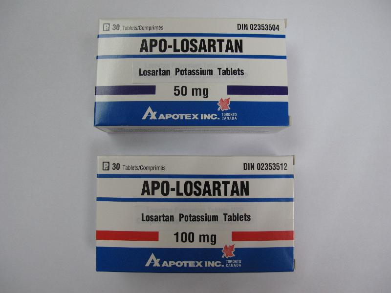 The Department of Health today (March 11) endorsed a licensed drug wholesaler, Hind Wing Co Ltd, to recall four products, involving seven batches, containing losartan from the market as a precautionary measure due to the potential for an impurity in the products. Photo shows two of the products.