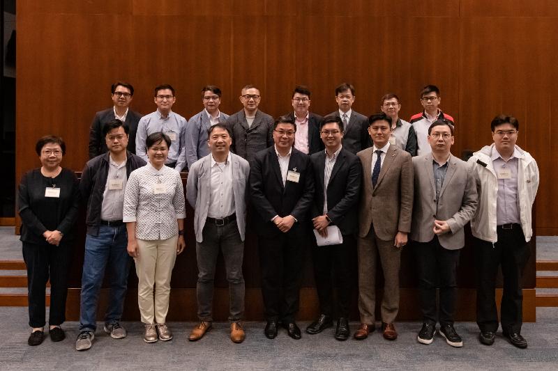 Members of the Legislative Council (LegCo) and the Wong Tai Sin District Council are pictured after the meeting held in the LegCo Complex today (March 22).