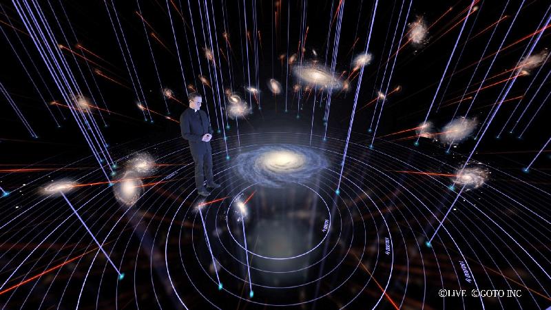 香港太空館明日（五月一日）起上映新一齣天象節目《宇宙新視界》，帶領觀眾跟隨百多年間不同時代的天文學家，經歷探索宇宙奧秘的旅程。圖示《宇宙新視界》的劇照。當天文學家喬治．勒梅特提出宇宙膨脹理論時，世人難以接受。