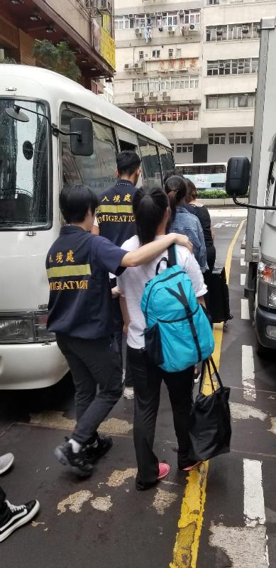 The Immigration Department mounted a territory-wide anti-illegal worker operation codenamed "Twilight" on May 20. Photo shows illegal workers arrested during the operation.