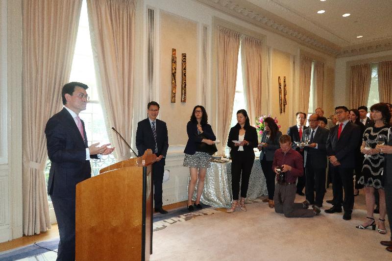 The Secretary for Commerce and Economic Development, Mr Edward Yau, spoke at a reception hosted by the Hong Kong Economic and Trade Office, Washington, DC today (June 11, Eastern Standard Time) in Washington, DC, the United States.
