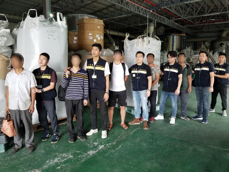 The Immigration Department mounted a territory-wide anti-illegal worker operation codenamed "Twilight" from July 8 to 11. Photo shows illegal workers arrested during the operation.
