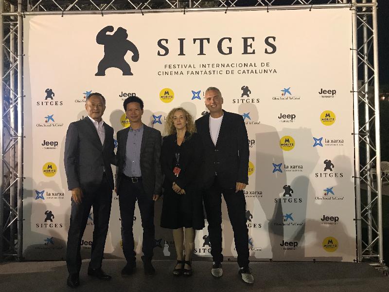 Hong Kong Economic and Trade Office, Brussels (HKETO, Brussels) hosted a reception at the Sitges 2019 - 52nd International Fantastic Film Festival of Catalonia in Sitges, Spain on October 6 (Sitges time). Photo shows (from left) Hong Kong film director Johnnie To; Deputy Representative of HKETO, Brussels, Mr Sam Hui; Director of the Festival Foundation, Mònica Garcia Massagué; and Deputy Festival Director, Mike Hostench, at the reception.