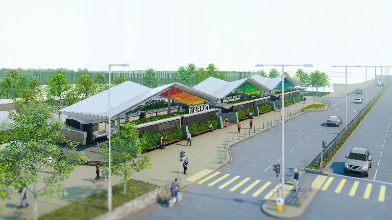 The Food and Health Bureau announced today (October 10) the establishment of a temporary market at the open space adjacent to Tin Sau Road Park, with the market expected to be completed and to commence operation before the end of next year at the soonest.