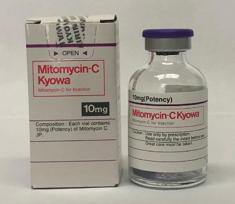 The Department of Health today (October 10) endorsed five licensed drug wholesalers, namely Tai Tong Co Ltd, Four Seasons International Limited, Trackcircle.com Limited, Sino-Asia Pharmaceutical Supplies Ltd and Vantone Medical Supplies Co Ltd to recall all Mitomycin-C powder for injection products from the market due to a potential quality issue. Photo shows the product concerned. 