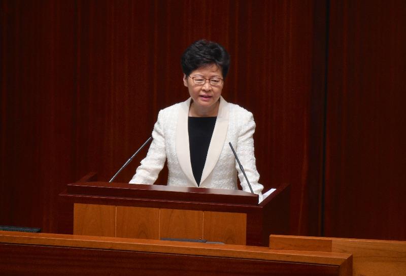 行政長官林鄭月娥今日（十月十七日）在立法會出席《行政長官2019年施政報告》答問會。