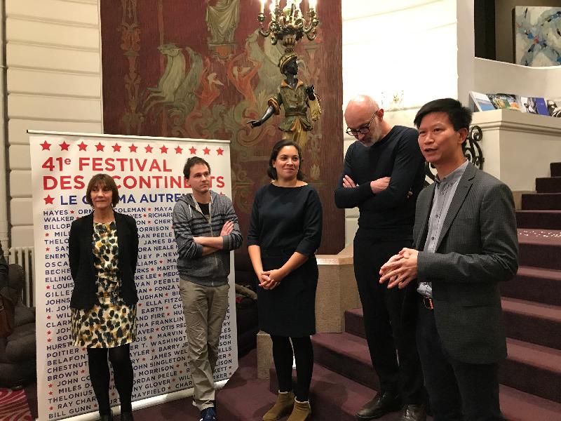 Deputy Representative of the Hong Kong Economic and Trade Office, Brussels, Mr Sam Hui (first right), officiates at a reception of the Festival des 3 Continents in Nantes, France, on November 22 (Nantes time). 