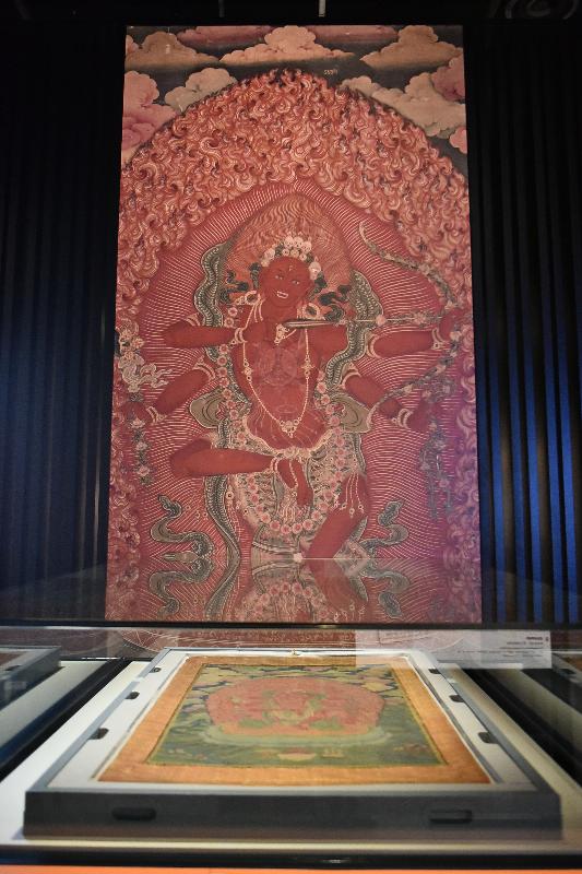 The exhibition "Unlocking the Secrets - The Science of Conservation at The Palace Museum" is being held at the Hong Kong Science Museum from December 14 until March 18, 2020. Picture shows the "Kurukulle Portrait" thangka, which is in the collection of the Palace Museum. Conservators first used different types of scientific analytical equipment to analyse the paints and materials used in the thangka, and then worked out a conservation plan based on the results.
