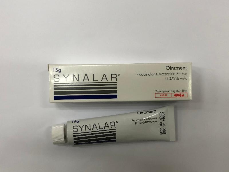 The Department of Health today (February 14) endorsed a licensed wholesale dealer, DKSH Hong Kong Ltd, to recall the product Synalar Ointment 0.025% (Hong Kong Registration Number: HK-06809) from the market due to a potential quality issue. Picture shows the product concerned.