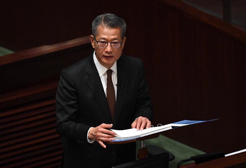 The Financial Secretary, Mr Paul Chan, delivers the 2020-21 Budget in the Legislative Council today (February 26).
