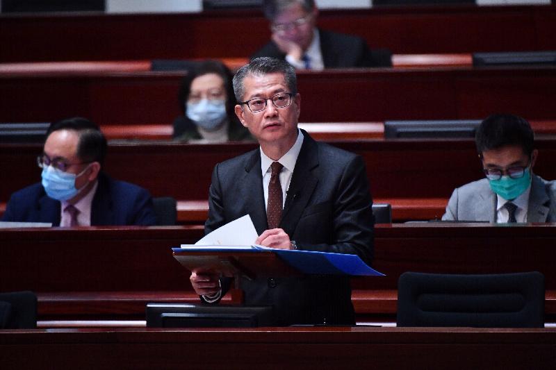 The Financial Secretary, Mr Paul Chan, delivers the 2020-21 Budget in the Legislative Council today (February 26).
