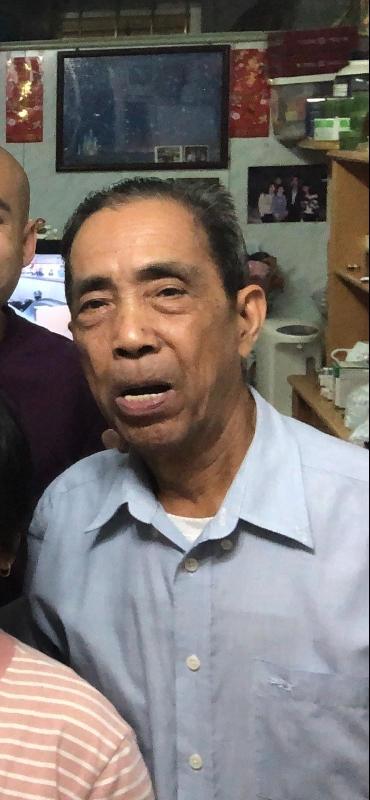 Lam Kam-yiu, aged 71, is about 1.65 metres tall, 48 kilograms in weight and of medium build. He has a long face with yellow complexion and short black hair. He was last seen wearing a grey jacket, dark-coloured trousers, sports shoes and a white cap.