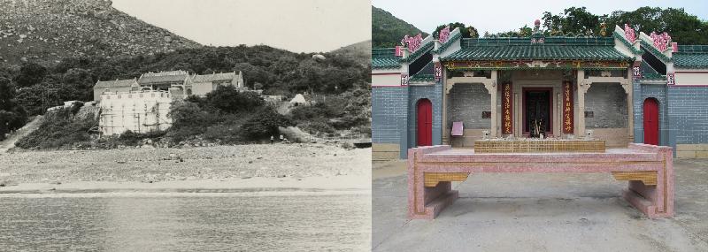 The exhibition "Folk Festivals in Those Days …" by the Public Records Office opens from today (June 12), showcasing festivals celebrated past and present through archival holdings. Photo shows the Tin Hau Temple (known as Tai Miu) in Joss House Bay, Sai Kung in 1970 (left) and in 2011 (right). As a Grade 1 historic building, Tai Miu, believed to have been built in 1266 during the Southern Song Dynasty, is the oldest and biggest Tin Hau temple in Hong Kong.