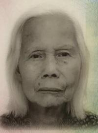 Liu Ping-mui, aged 87, is about 1.6 metres tall, 41 kilograms in weight and of thin build. She has a pointed face with yellow complexion and short white hair.
