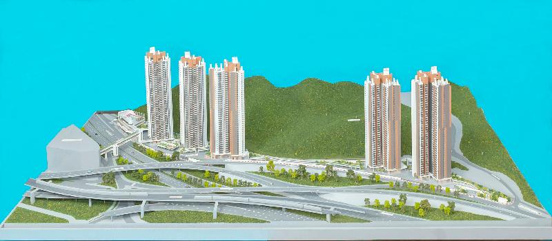 Applications for purchases under Sale of Home Ownership Scheme Flats 2020 will start on September 10. Photo shows a model of Kam Chun Court, which is a development project under the scheme.

