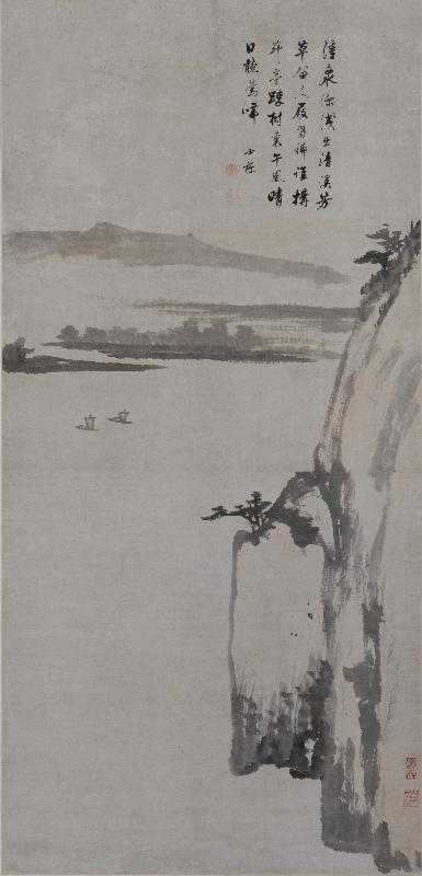 The exhibition "A Taste for Life: The Collection and Connoisseurship of Mr Low Chuck-tiew" will open tomorrow (October 1) at the Hong Kong Museum of Art. Picture shows a painting by Zha Shibiao (1615-1698), "Sailing boats on the clear river".