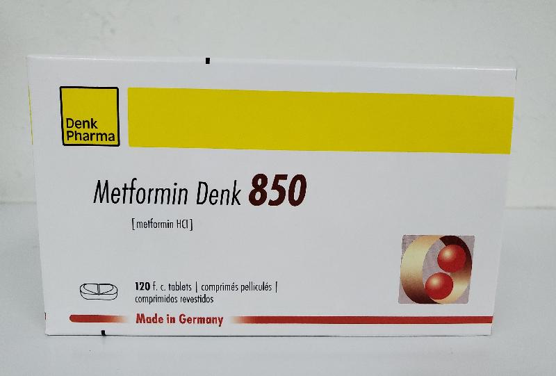 衞生署今日（十月九日）同意持牌藥物批發商成達醫療供應有限公司採取預防措施，從市面回收一個批次（批次編號21334）的Metformin Denk 850藥片850毫克（香港註冊編號：HK-49776），因為相關產品可能含有雜質。