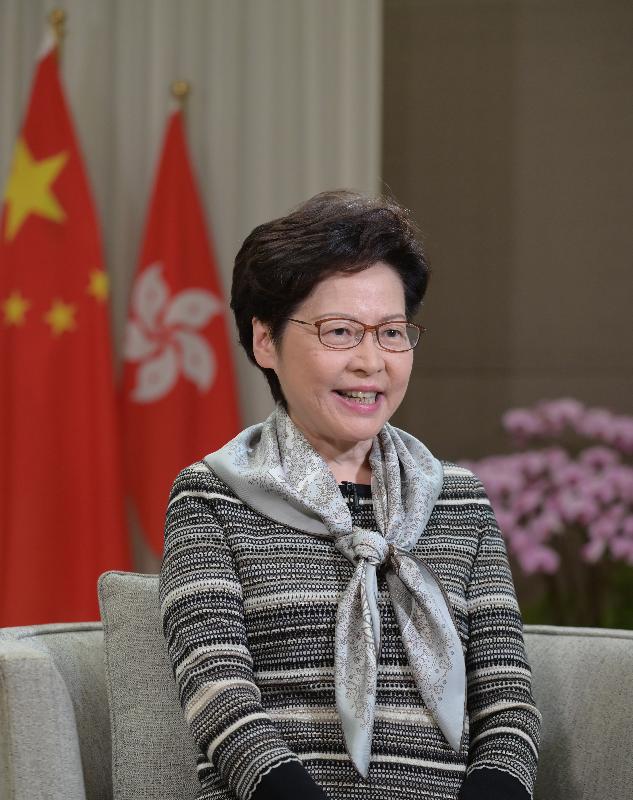 行政長官林鄭月娥今日（十月二十七日）在2020甬港經濟合作論壇透過視像致辭。