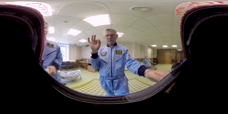 「宇宙Univers/e」虚拟现实展览将于十一月六日至十六日在香港太空馆举行。图示《成为太空人》剧照，法国太空人Thomas Pesquet正接受训练。