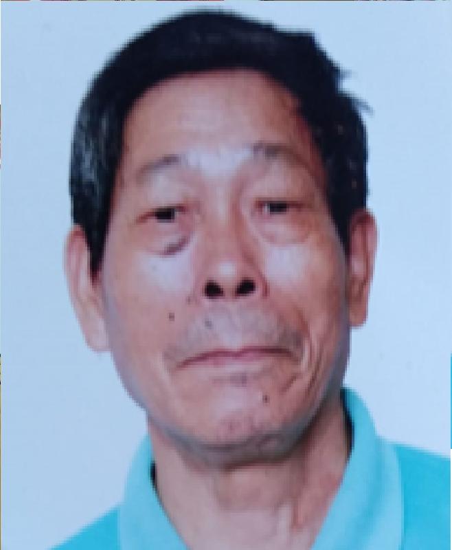 Cheung Chun-ming, aged 73, is about 1.65 metres tall, 59 kilograms in weight and of medium build. He has a long face with yellow complexion and short black hair. He was last seen wearing a grey wind breaker, dark blue jeans and black cloth shoes.