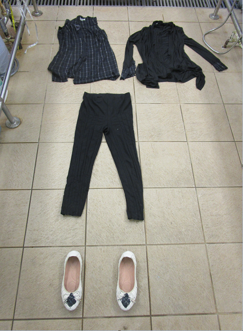 Clothes worn by the deceased when she was found.