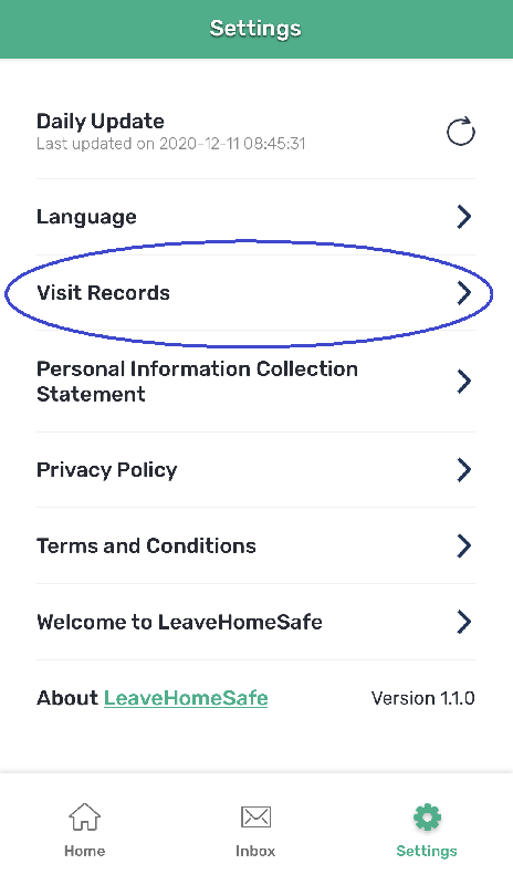 The "LeaveHomeSafe" mobile app has been updated today (December 11) with new functions. Visit records are added to the mobile app for the user to review.