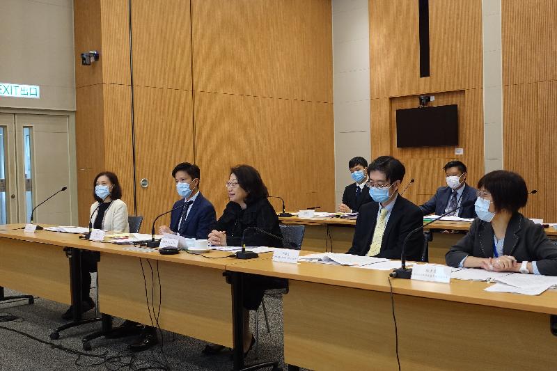 The second Guangdong-Hong Kong-Macao Bay Area Legal Departments Joint Conference was held virtually this afternoon (December 11). Photo shows the Secretary for Justice, Ms Teresa Cheng, SC (front row, centre), speaking at the Joint Conference.