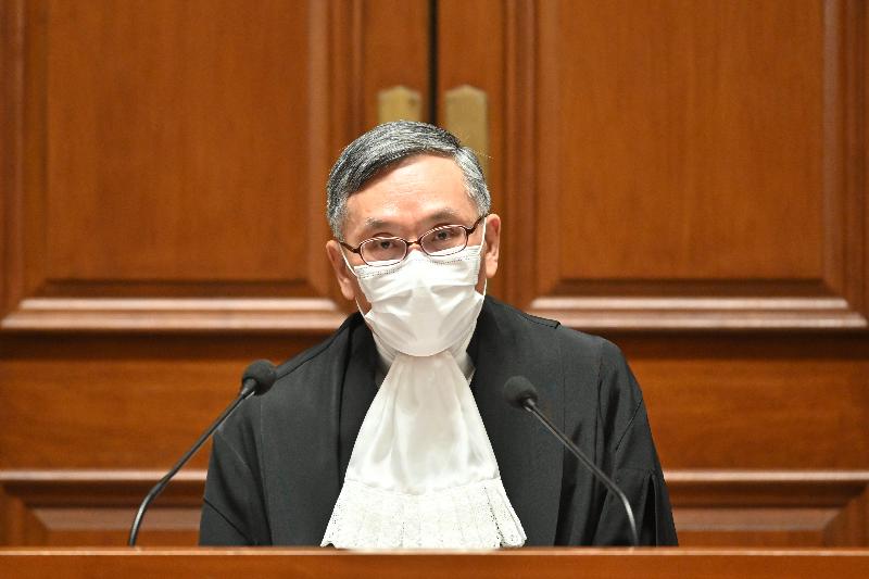 The Chief Justice of the Court of Final Appeal, Mr Andrew Cheung Kui-nung, today (January 11) gives an address at the Ceremonial Opening of the Legal Year 2021.