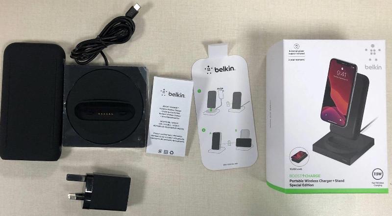 機電工程署今日（一月二十五日）呼籲市民停用一款「Belkin」牌型號為WIZ003的充電器。圖示有關充電器及產品包裝。