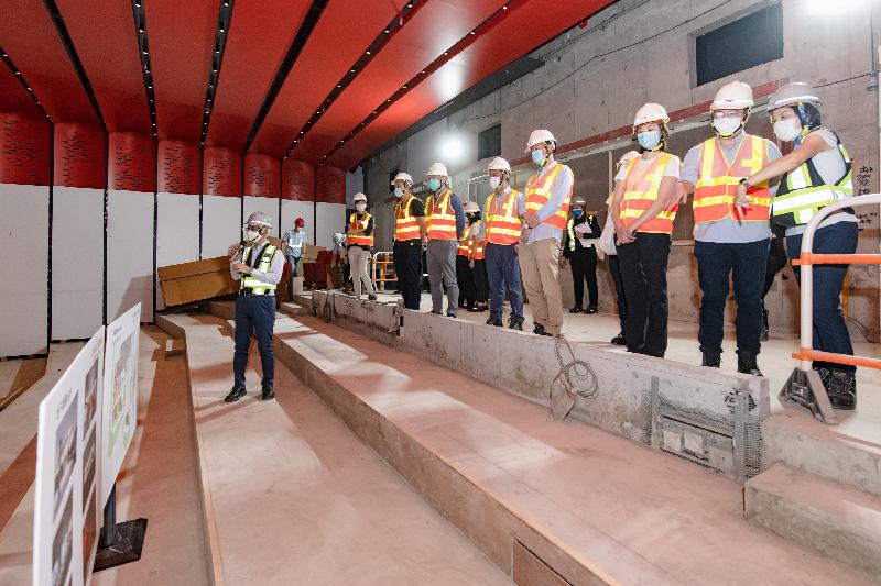 LegCo Members are briefed by representatives of West Kowloon Cultural District Authority at the construction site of the Hong Kong Palace Museum today (March 29) to obtain the latest update on the construction works. 