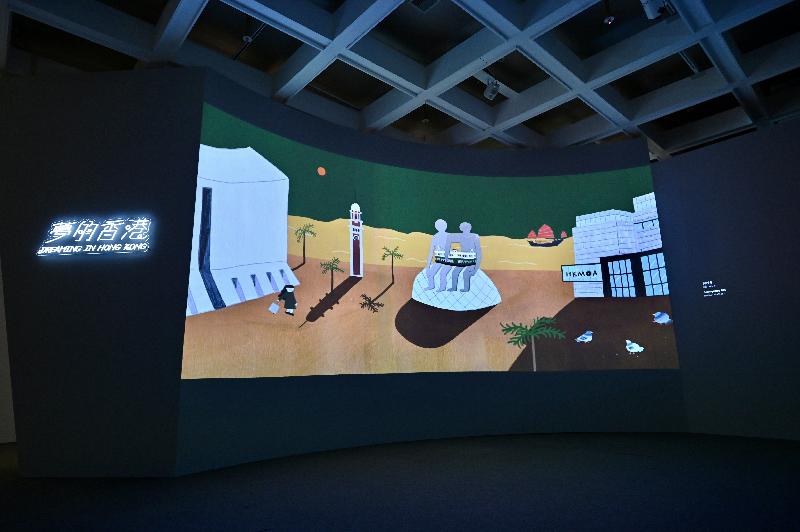 "Mythologies: Surrealism and Beyond - Masterpieces from Centre Pompidou" will be open to the public tomorrow (May 21) at the Hong Kong Museum of Art. Photo shows an animation, "Dreaming in Hong Kong", created by Hong Kong artist Hazel Wong. With a storyline as well as Hong Kong scenery blended with works featured in the exhibition, audiences will be guided through a Hong Kong dreamscape to experience a different "new normal" with a surrealistic twist amid the pandemic. 