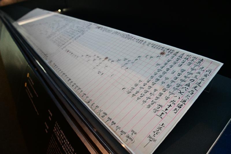 The exhibition "Out of the Past - From the Tai Ping Treasure Trove", organised by the Hong Kong Film Archive (HKFA) of the Leisure and Cultural Services Department, is being held from today (May 28) to October 17 at the Exhibition Hall of the HKFA. Photo shows balance sheets of movie screenings at the theatre.