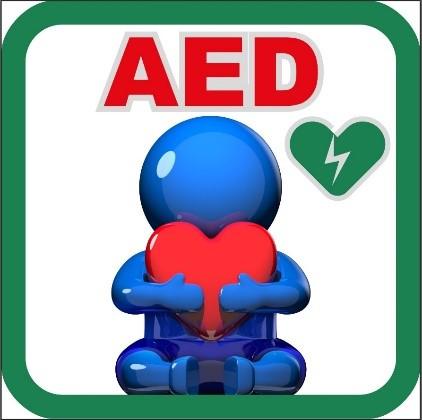 The Fire Services Department (FSD) officially announced the "AED Anywhere for Anyone" Programme today (June 22). Photo shows the "AED" sign displayed at the participating organisations and over 600 FSD vehicles equipped with an automated external defibrillator. 