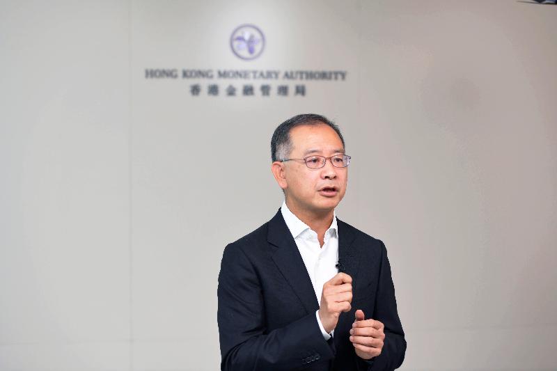 香港金融管理局（金管局）總裁余偉文今日（六月三十日）在金管局的「Unlocking the Power of Regtech」研討會上致歡迎辭。