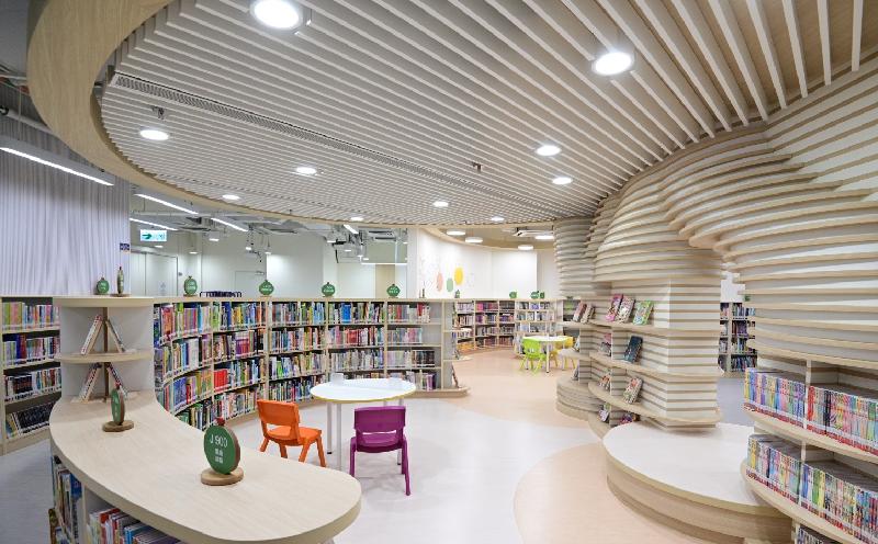 Sau Mau Ping Public Library will open at its new location on Friday (July 23). Photo shows the Children's Library of the new library.