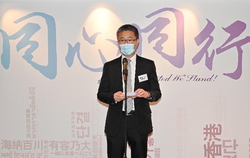 警務處處長蕭澤頤今日（七月二十二日）在警隊專題展覽「同心同行」開幕典禮上致辭。