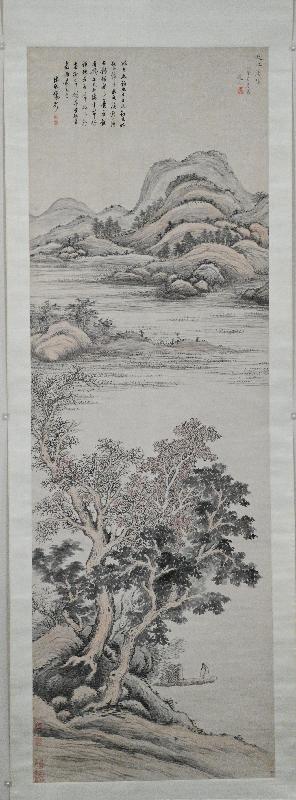 The exhibition "Touching: A journey through Chinese landscapes from the Xubaizhai Collection (Phase 1)" will be held from tomorrow (September 24) at the Hong Kong Museum of Art. Picture shows Zhao Zuo's "Fishing boat in an autumn river" displayed in the "Pureness tour: Secluded landscape" section.
