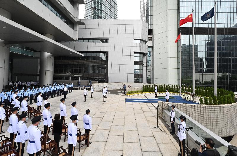 The Hong Kong Police Force holds a ceremony at the Police Headquarters this morning (October 22) to pay tribute to members of the Hong Kong Police Force and Hong Kong Auxiliary Police Force who have given their lives in the line of duty.