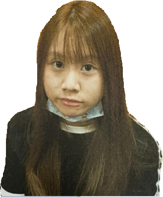 Tang Tsz-yiu, aged 14, is about 1.5 metres tall, 40 kilograms in weight and of thin build. She has a round face with yellow complexion and long straight golden hair.  She was last seen wearing a white shirt, black skirt and white shoes.