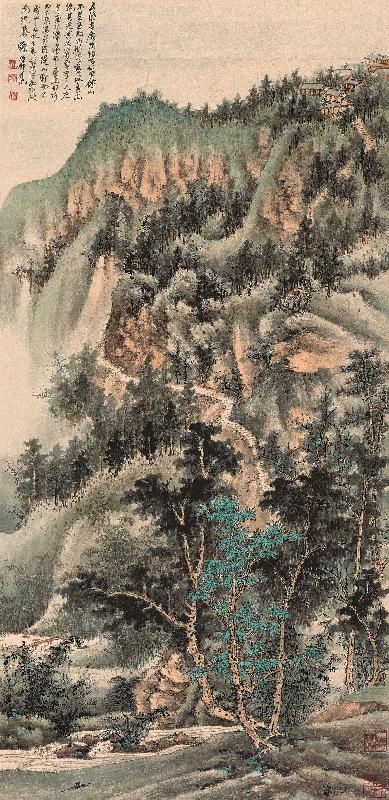 The Hong Kong Museum of Art has received over 1 000 precious artworks including Chinese paintings and calligraphy from the Jingguanlou collection. About 60 of the newly donated items will be showcased in the "Contemplation: Highlights of the Donation of the Jingguanlou Collection" exhibition from November 26 (Friday). Picture shows the painting "Scenery of Ding Lake" by Xie Zhiliu (1910-1997).
