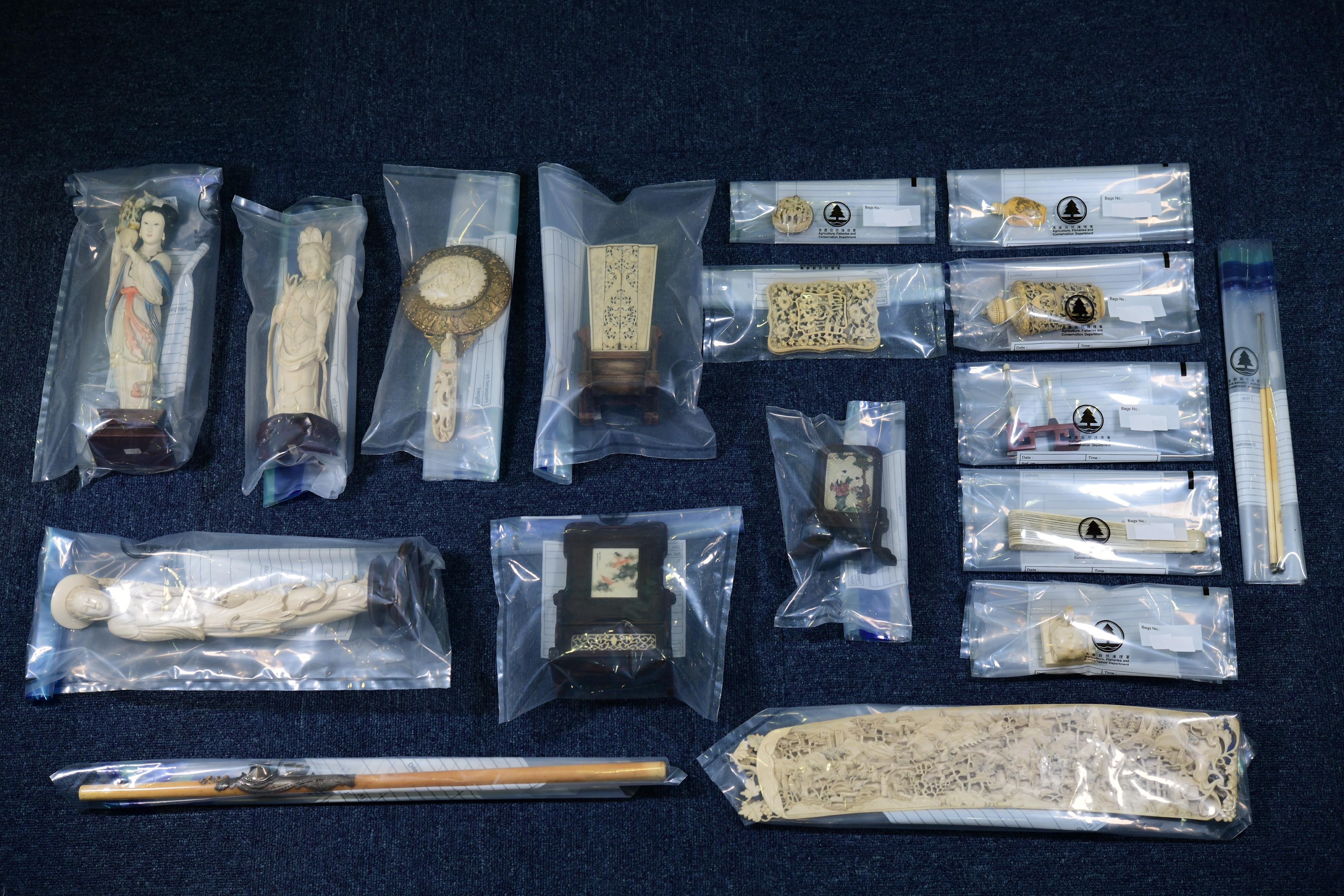 AFCD seizes 17 pieces of suspected ivory products (with photo)