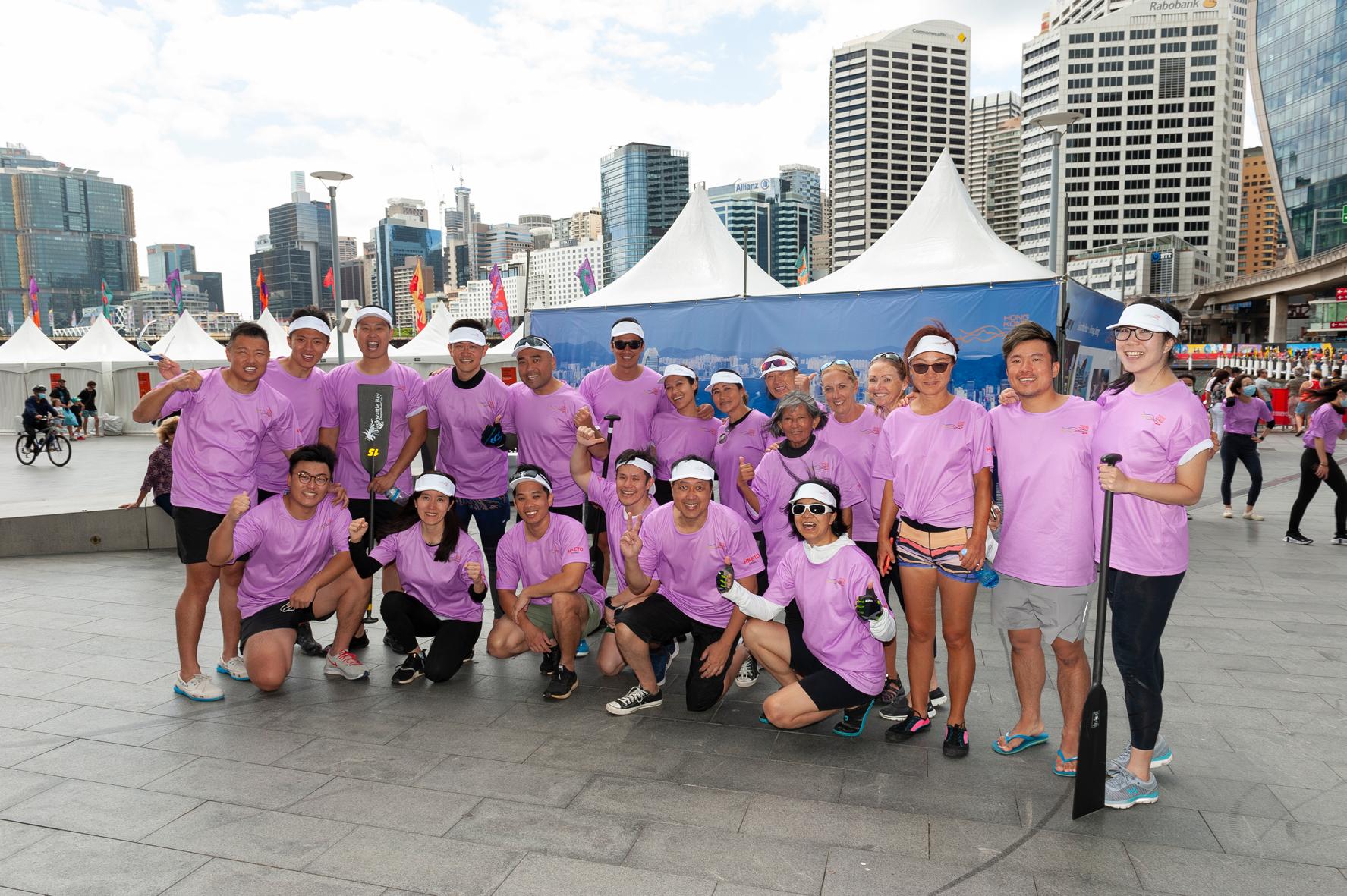 The Hong Kong Economic and Trade Office, Sydney (HKETO) participated in the Sydney Lunar Festival Dragon Boat Races in Darling Harbour in Sydney, Australia on February 5 and 6. The Hong Kong Team organised by the HKETO won third place in the Hong Kong Connect Cup races on February 6.